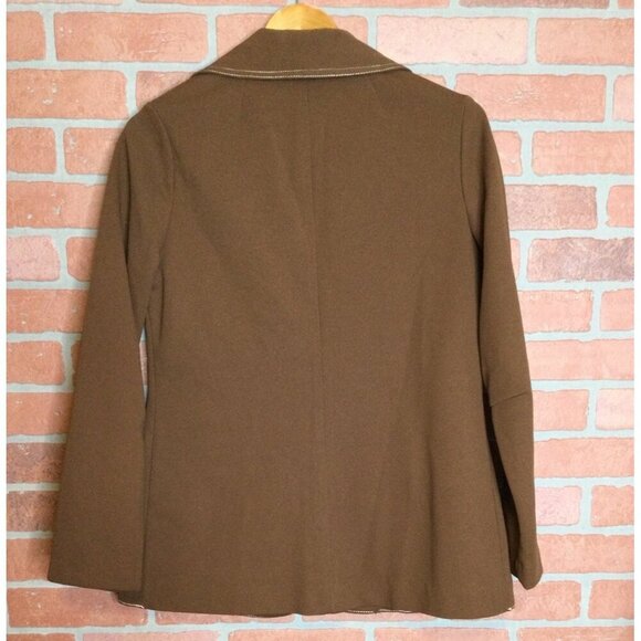 Vintage Cos Cob Brown Womens Blazer Style Top Size 13/14 Button-Up 100% Polyeste - Picture 4 of 9